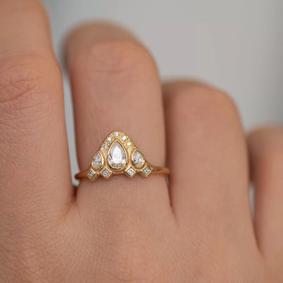 Pear Shaped Diamond Ring