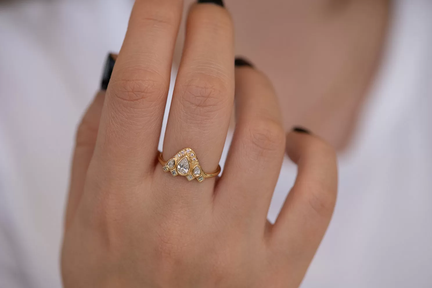 Pear Shaped Diamond Ring