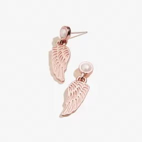 Pearl Angel Wing Stud Earrings