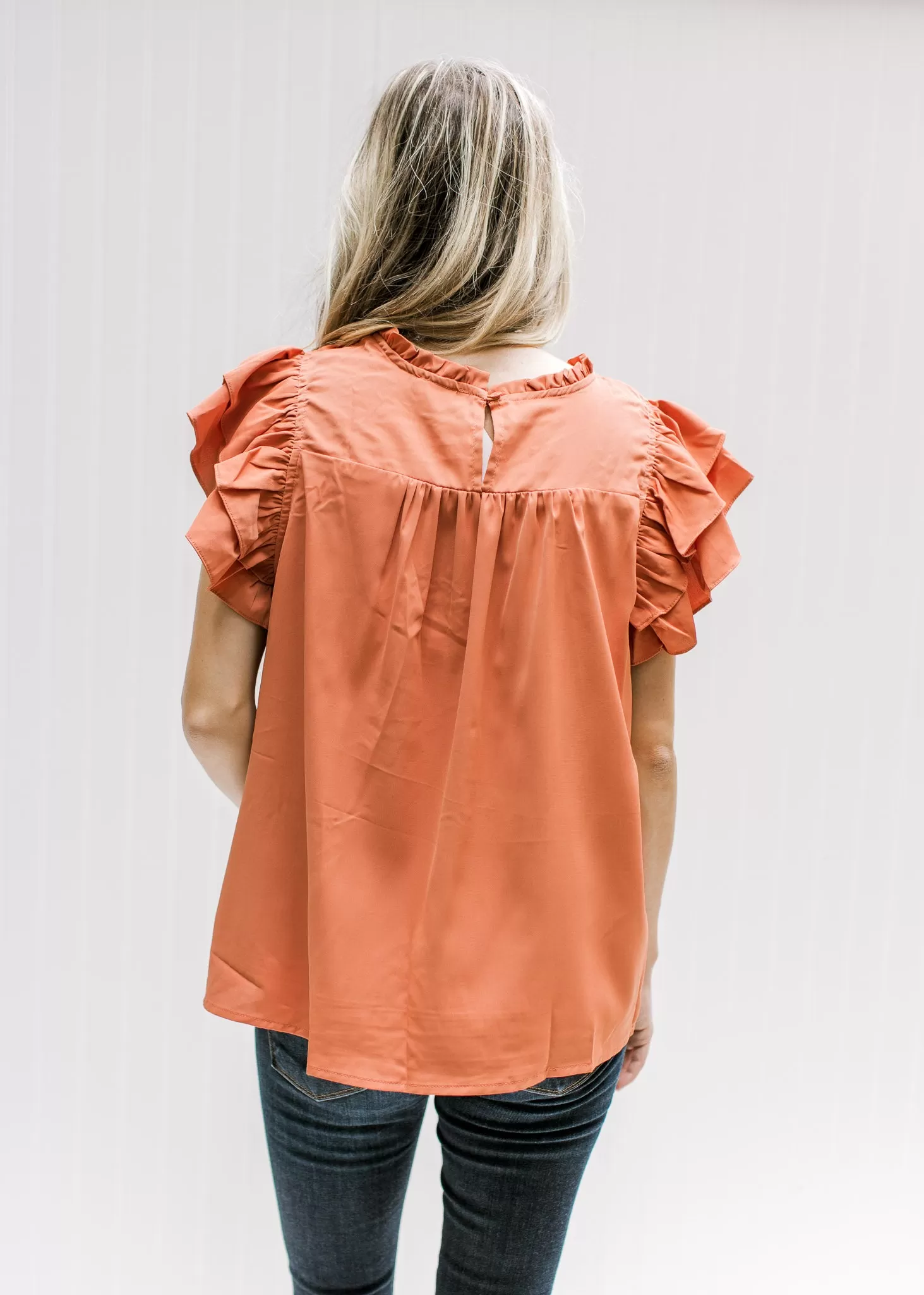 Persimmon Twisted Pleat Top