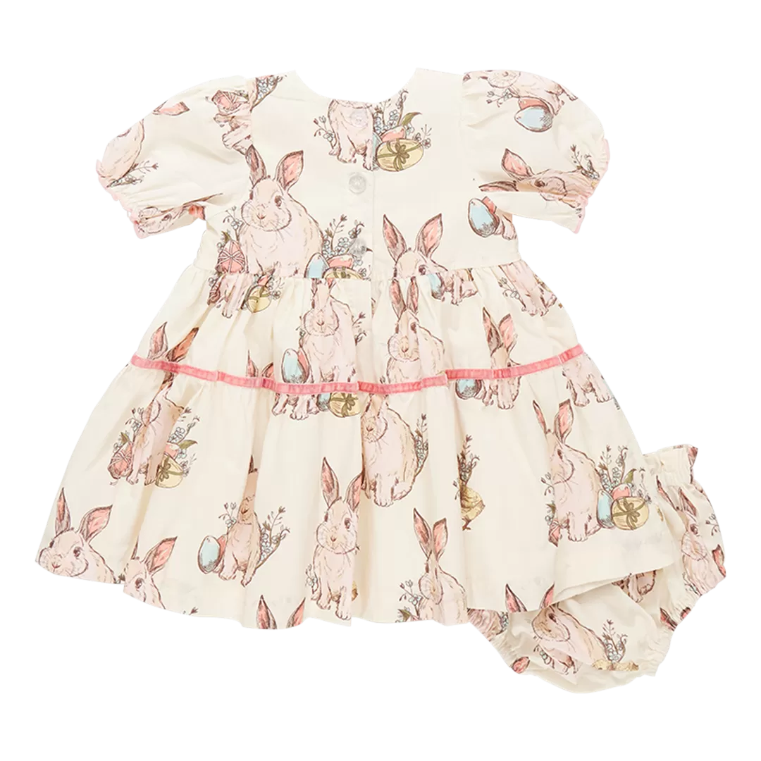 Pink Chicken Baby Girls Maribelle Dress Set - Bunny Friends