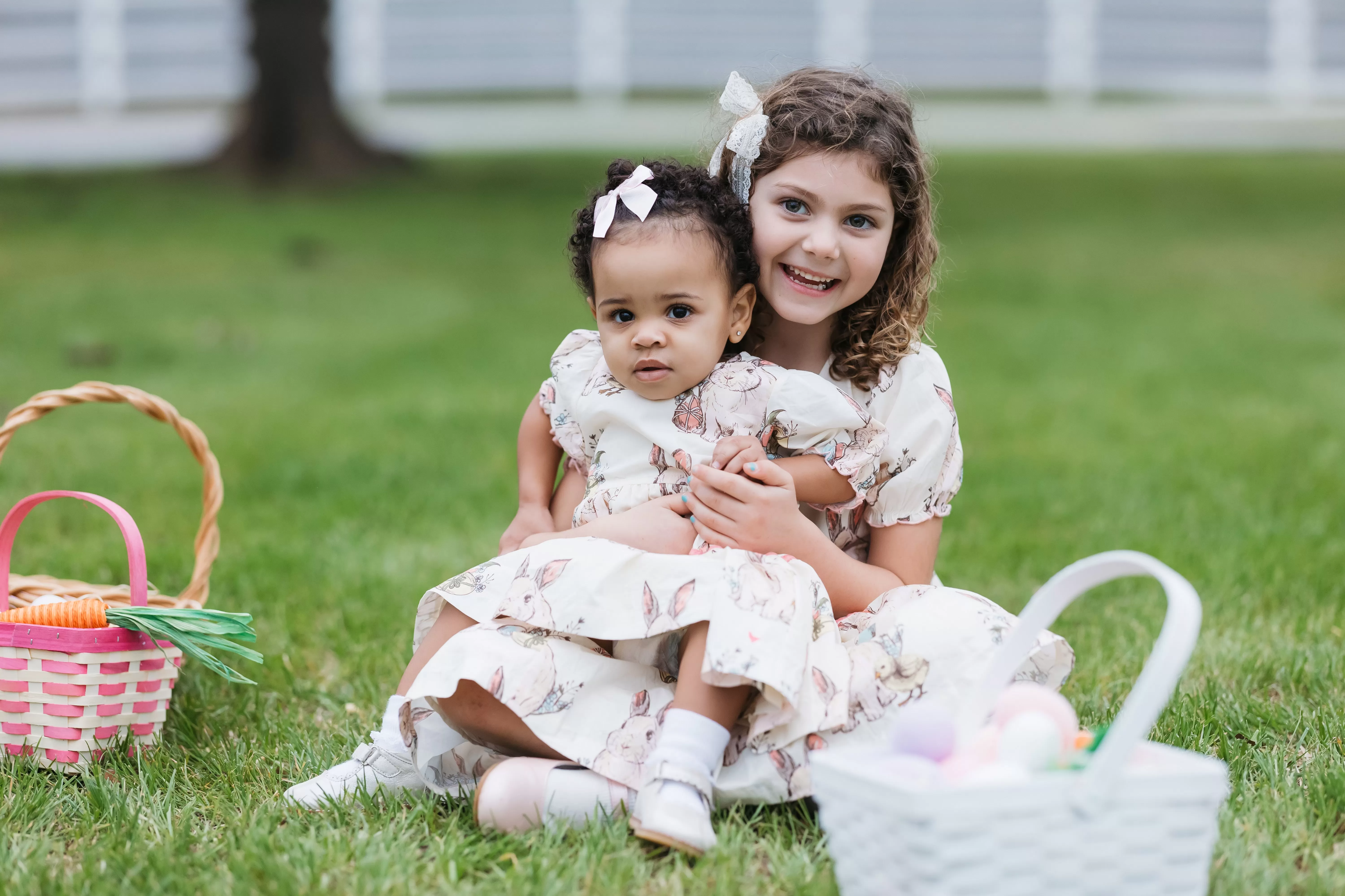 Pink Chicken Baby Girls Maribelle Dress Set - Bunny Friends