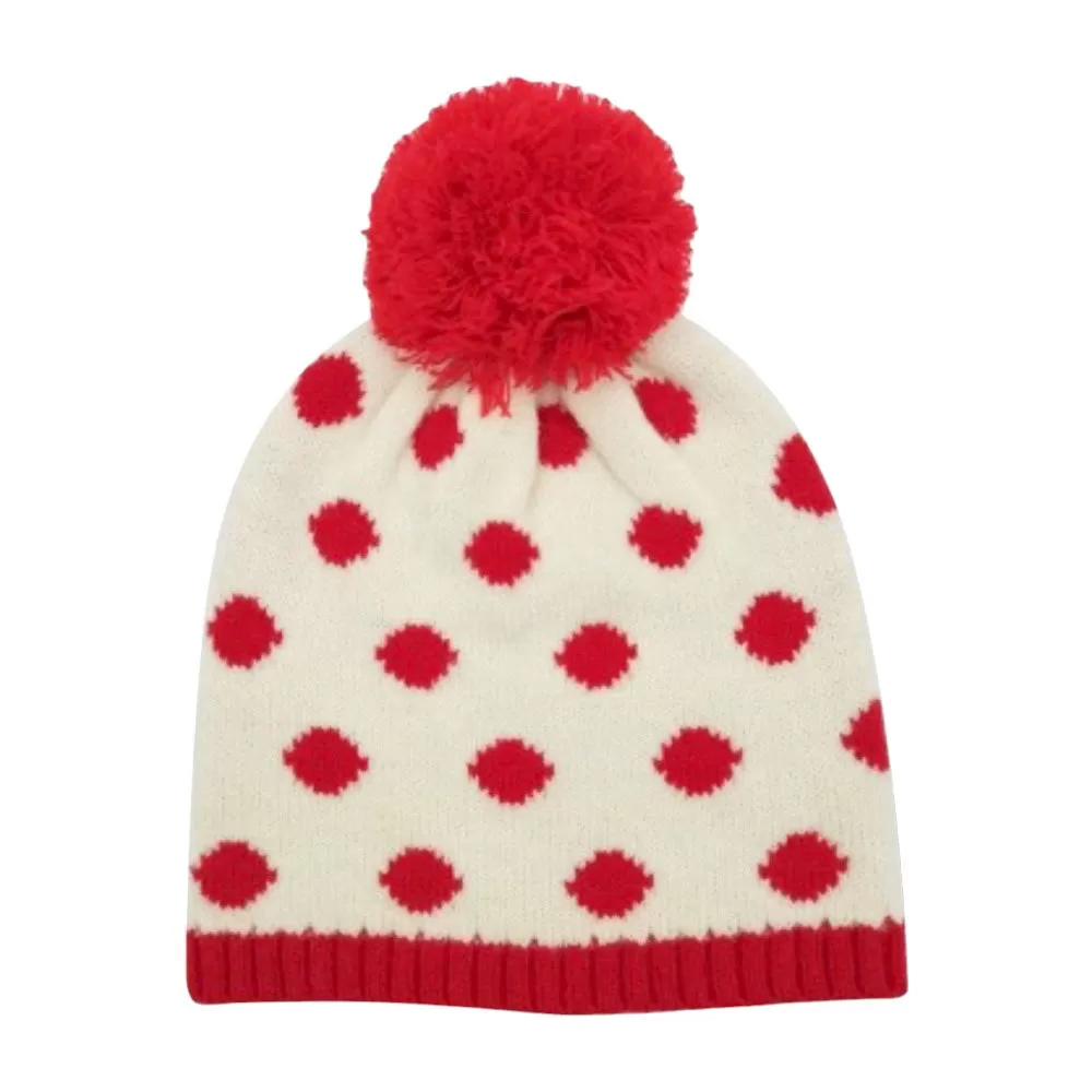 Polka Dot Pom Pom Beanie Hat