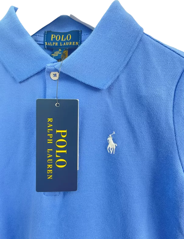 Polo Ralph Lauren Pleated Embroidered Polo Player Polo Dress Blue Bnwt 5 Years