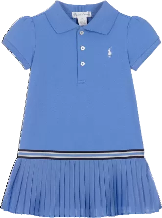 Polo Ralph Lauren Pleated Embroidered Polo Player Polo Dress Blue Bnwt 5 Years