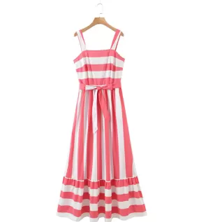 Poppy Stripe Maxi Long Dress