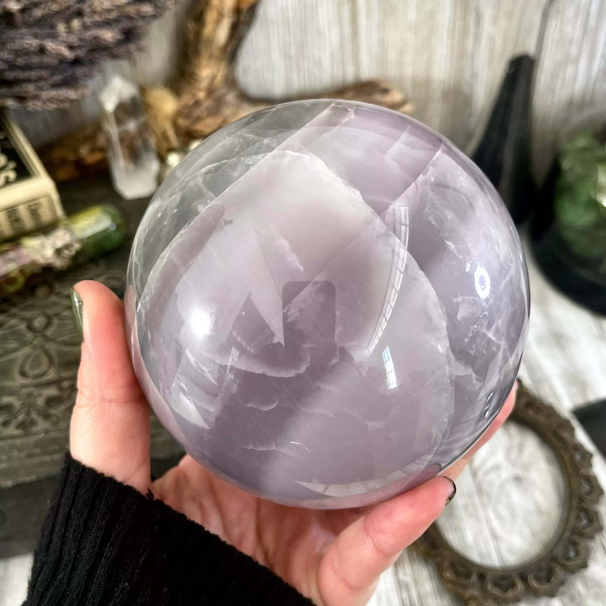 Purple and Green Fluorite Crystal Ball / FoxlarkCrystals