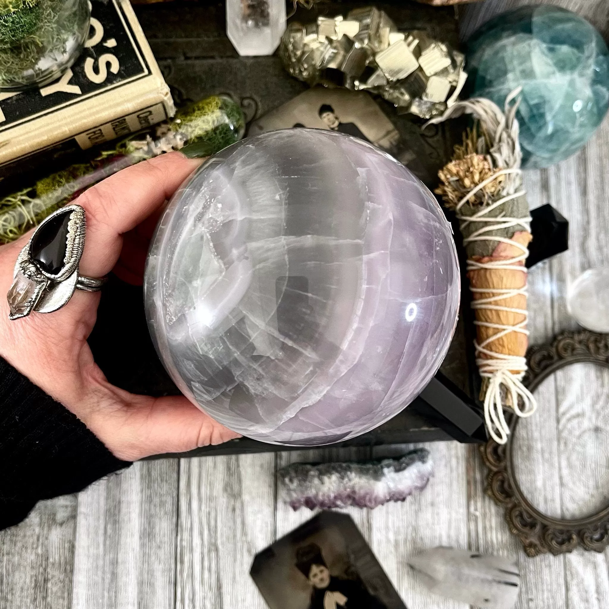 Purple and Green Fluorite Crystal Ball / FoxlarkCrystals