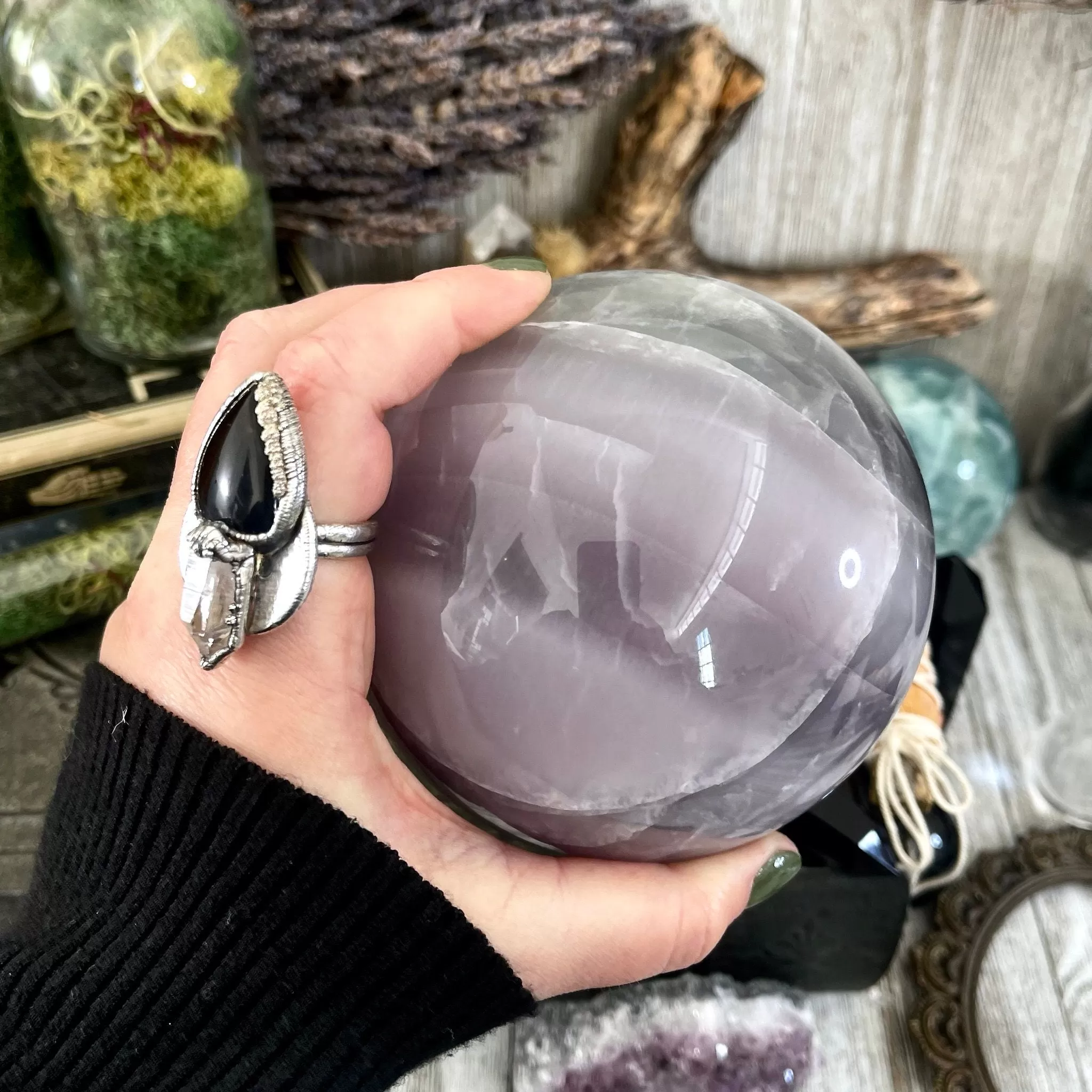 Purple and Green Fluorite Crystal Ball / FoxlarkCrystals