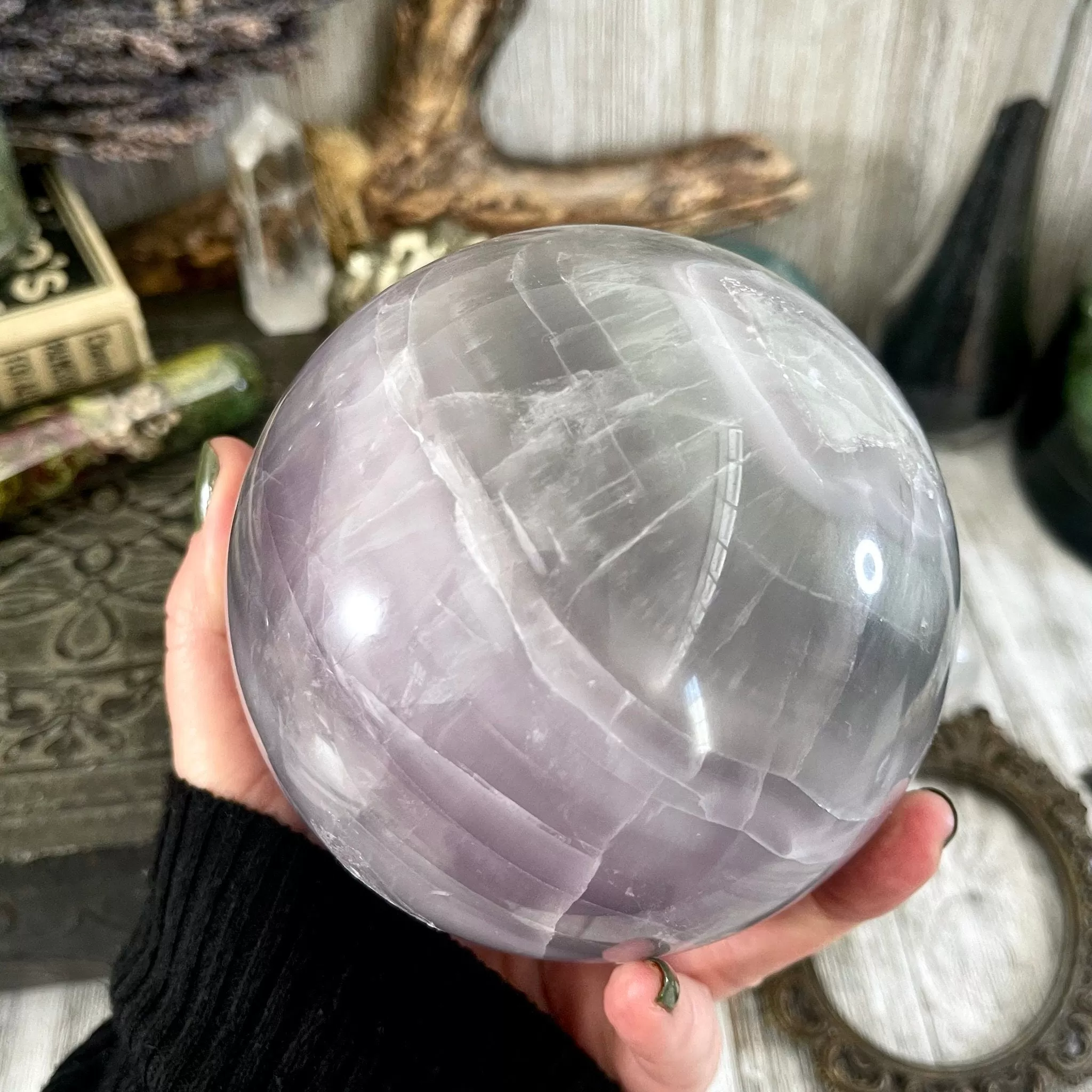 Purple and Green Fluorite Crystal Ball / FoxlarkCrystals