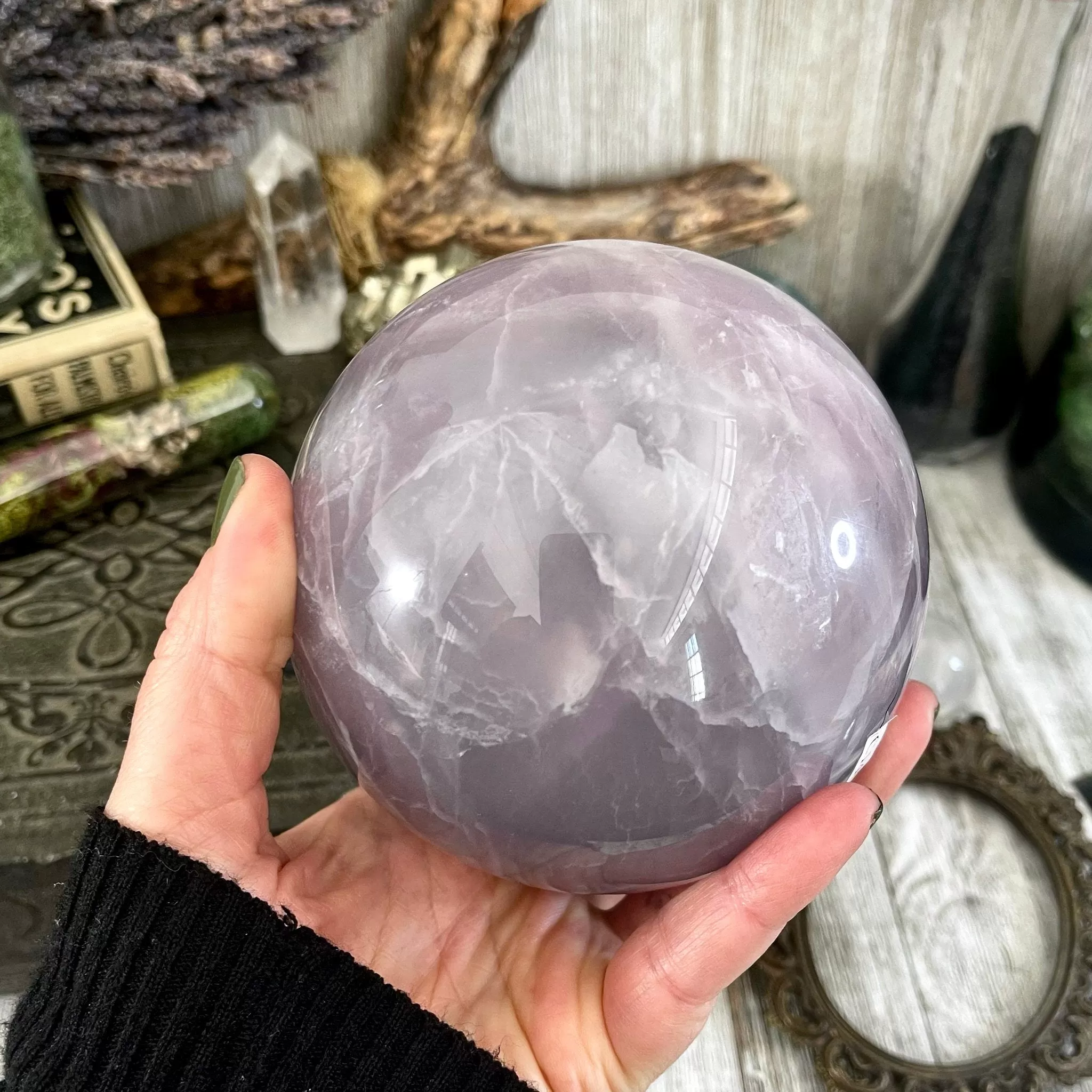 Purple and Green Fluorite Crystal Ball / FoxlarkCrystals