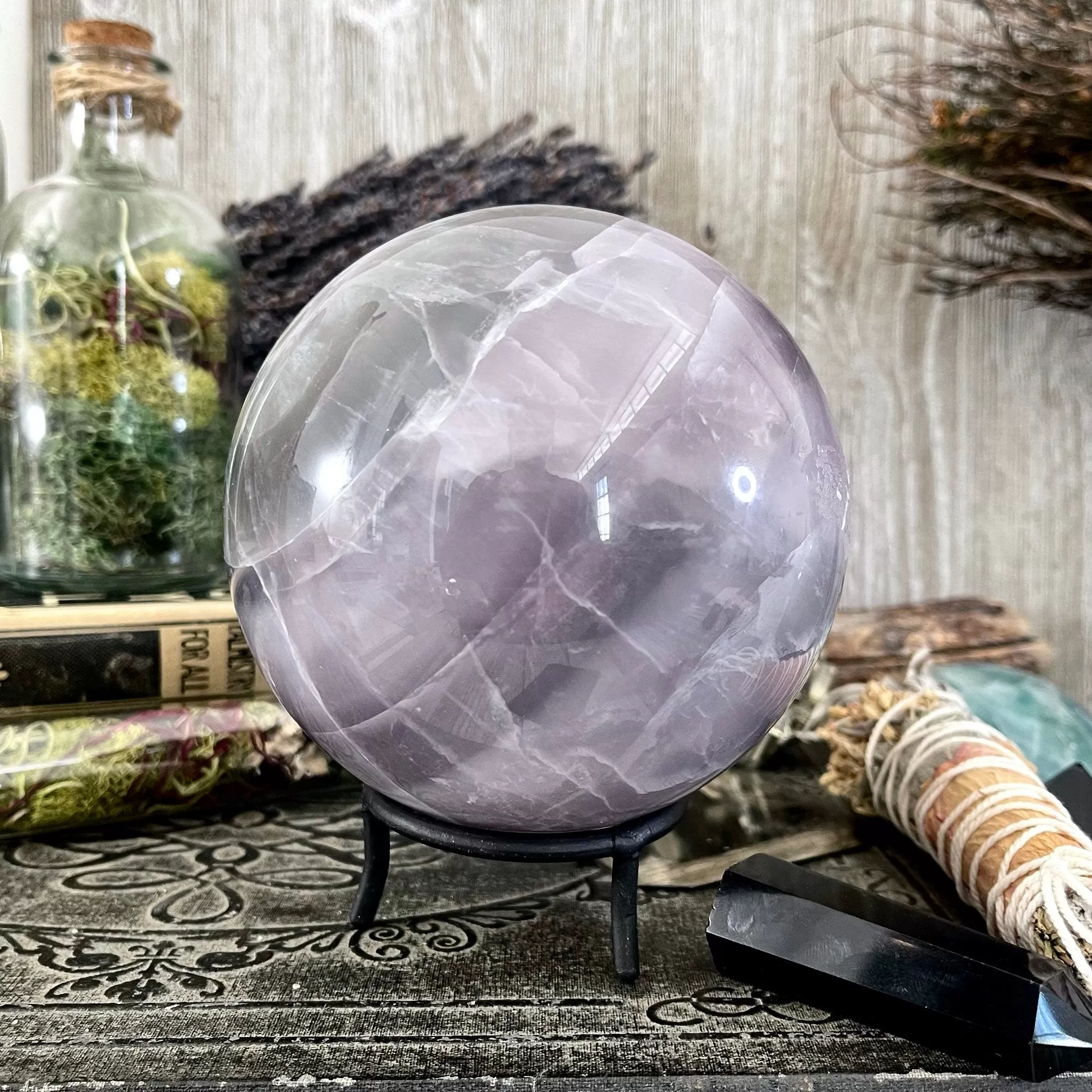 Purple and Green Fluorite Crystal Ball / FoxlarkCrystals