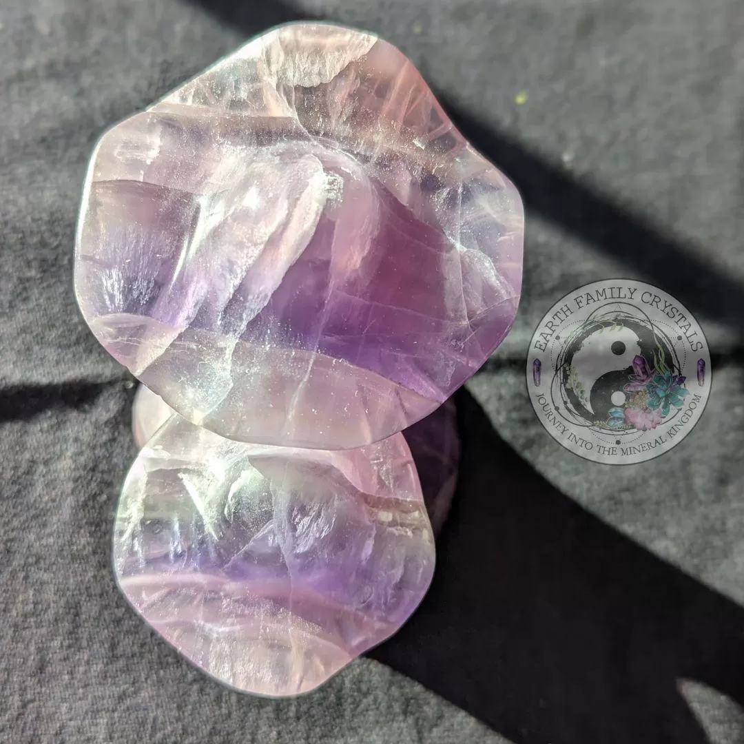 Rainbow Fluorite Mushroom Carving ~ Magical and Whimsical Crystal Carving