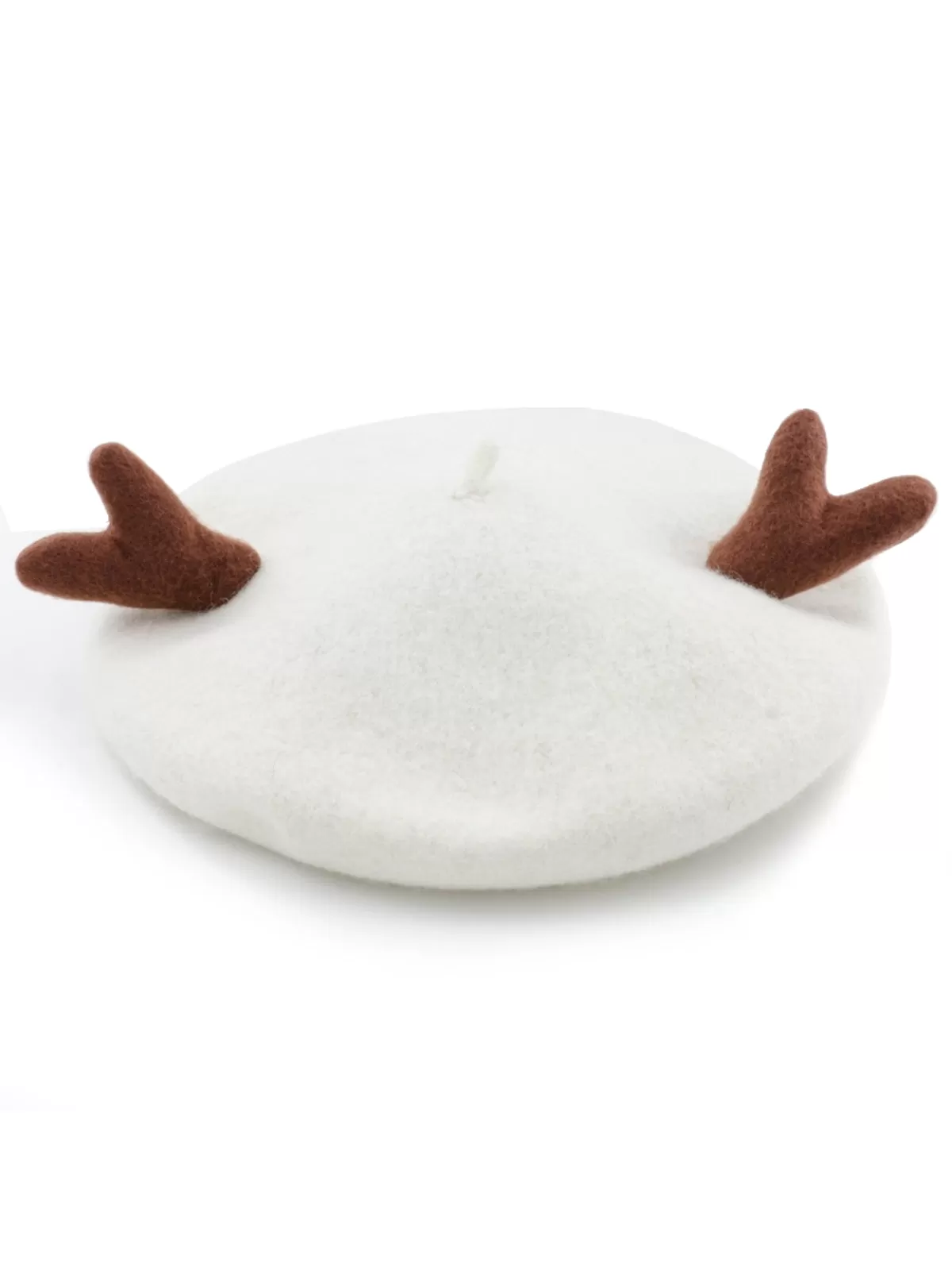 Retro Solid Antlers Wool Berets