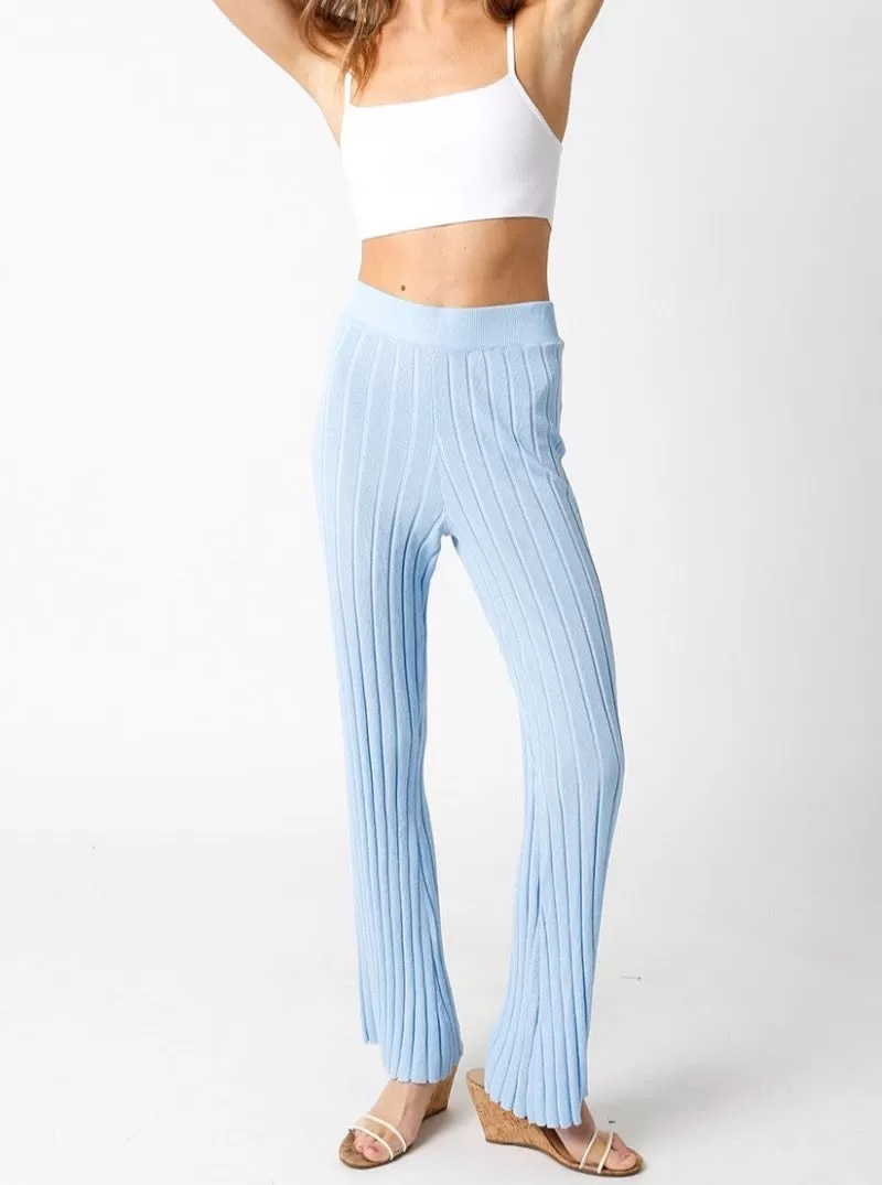 Ribbed Pant in  Sky Blue