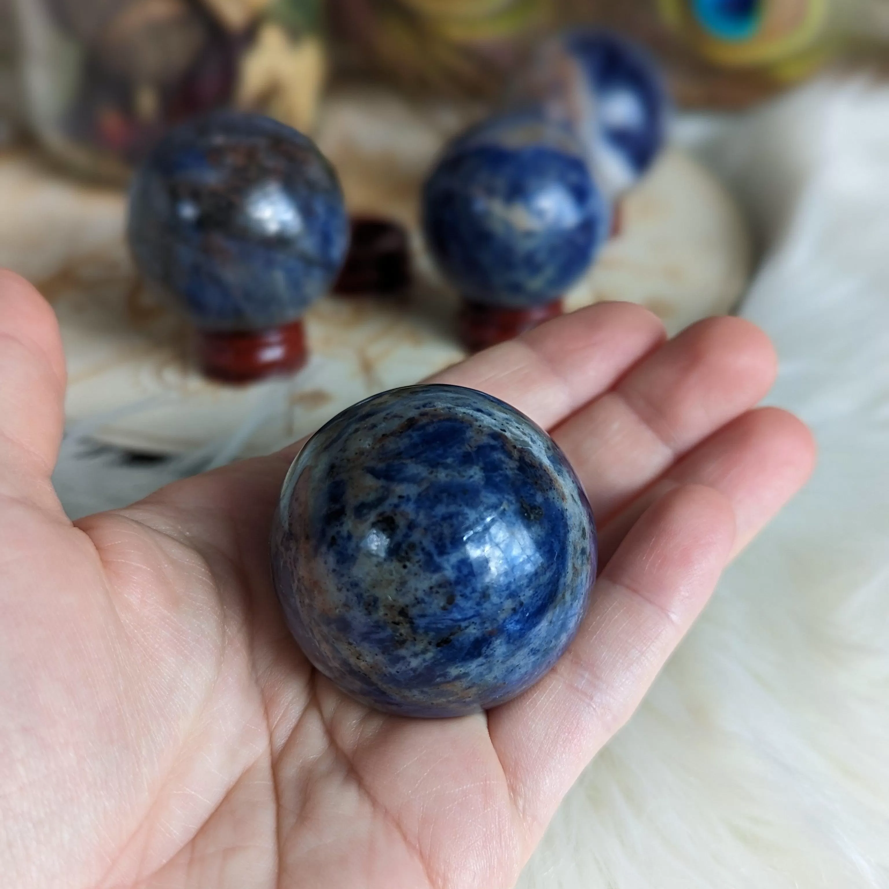 Rich Blue Sodalite Spheres ~ Clear the Throat Chakra