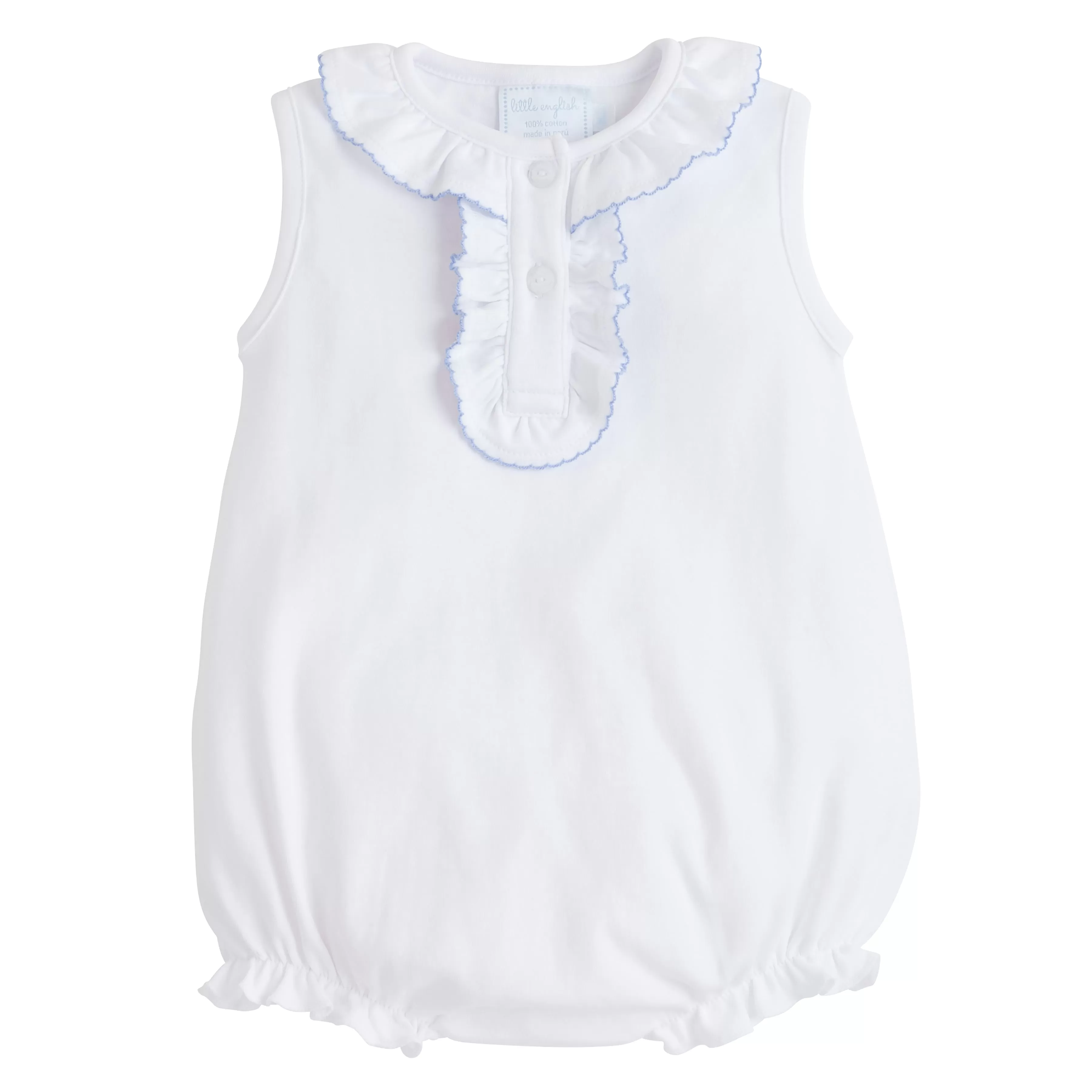 Ruffled Henley Bubble - Light Blue