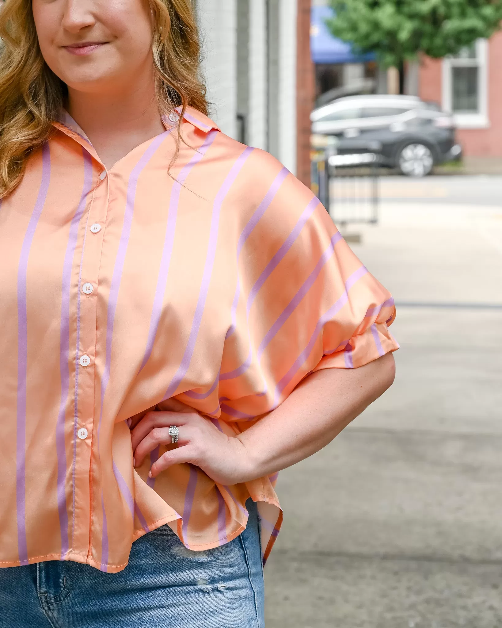 S-2X Sorbet Striped Top