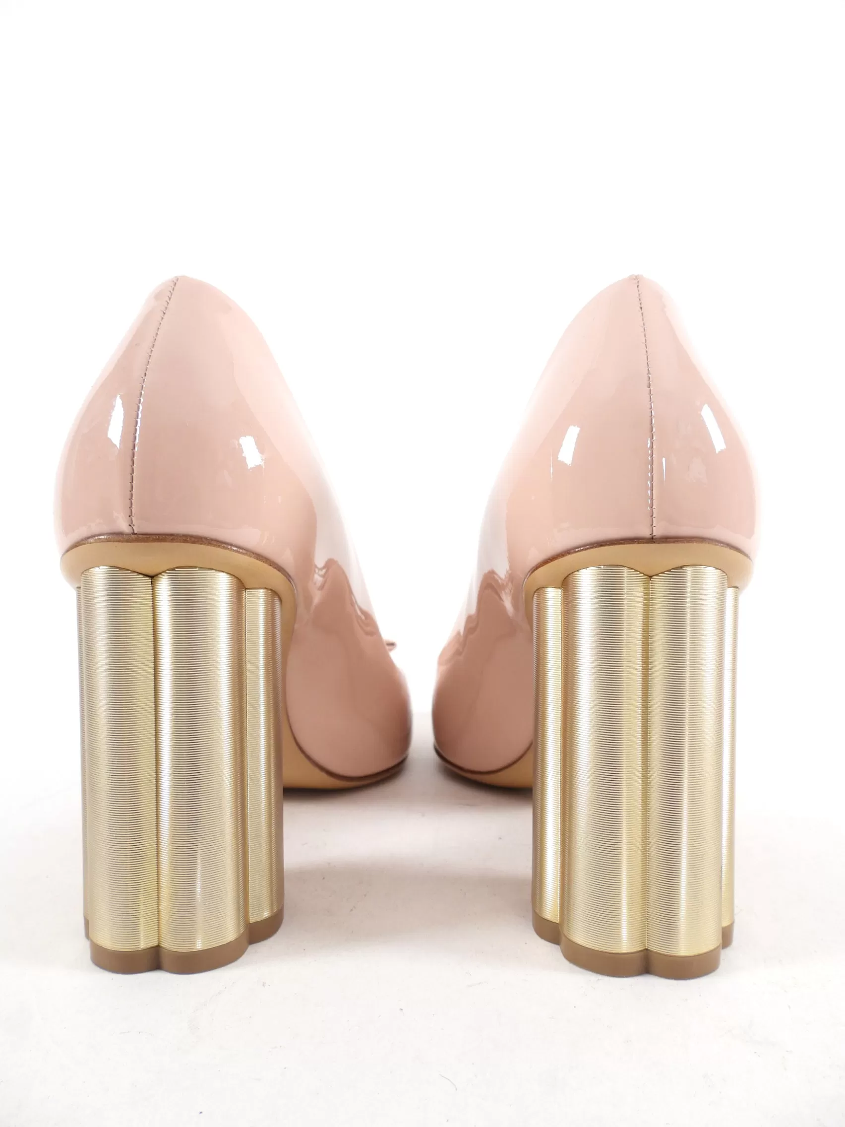 Salvatore Ferragamo Light Pink Patent Pumps - 7.5