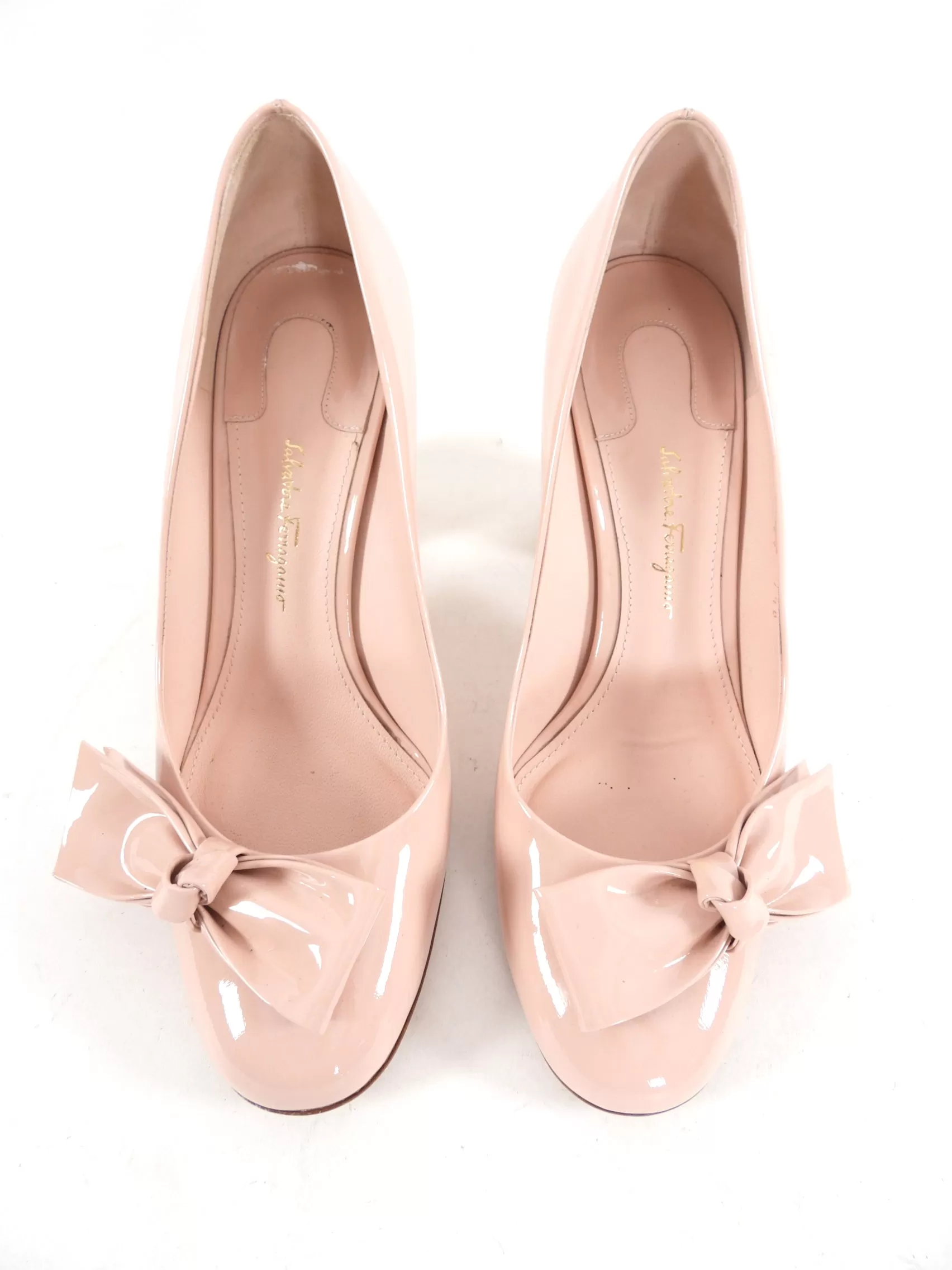 Salvatore Ferragamo Light Pink Patent Pumps - 7.5