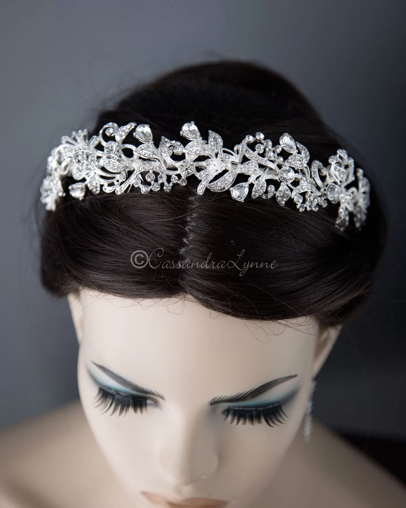 Scrolling Crystal Bridal Headpiece