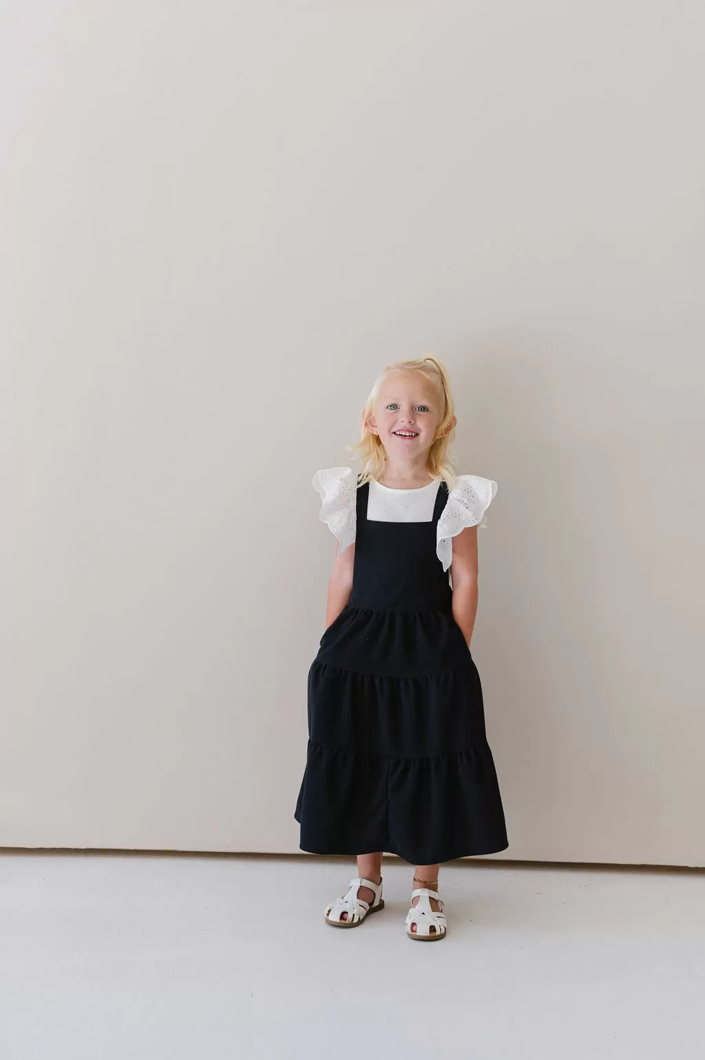 Shay Overall Dress in Navy Blue - Kids