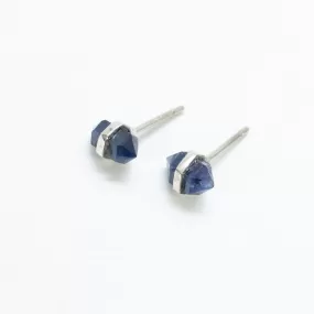 Silver Wrap Blue Sapphire Studs