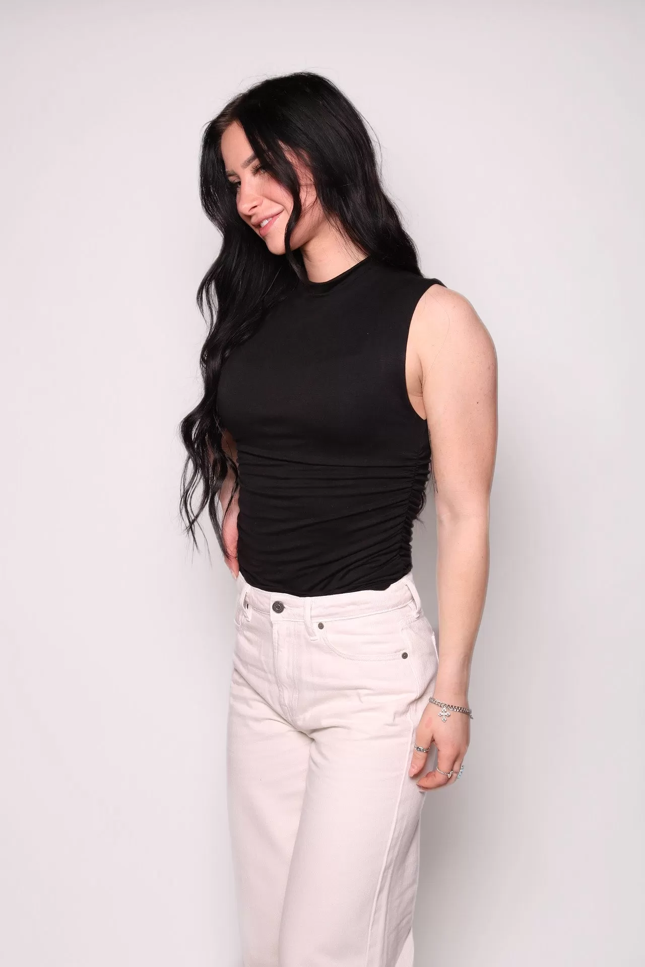 Sleek Black Sleeveless Top