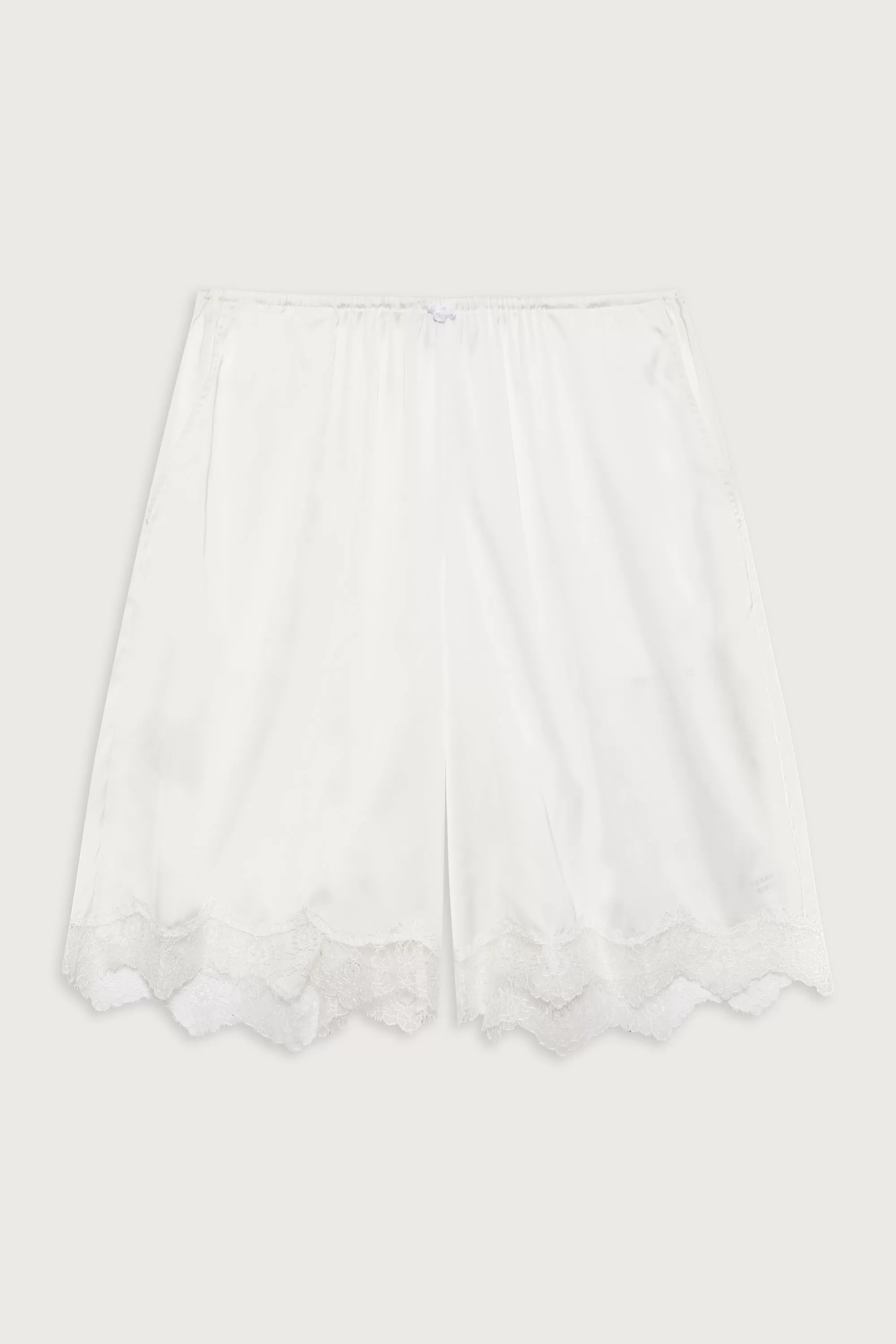 Snuggle Satin Capri Short - White