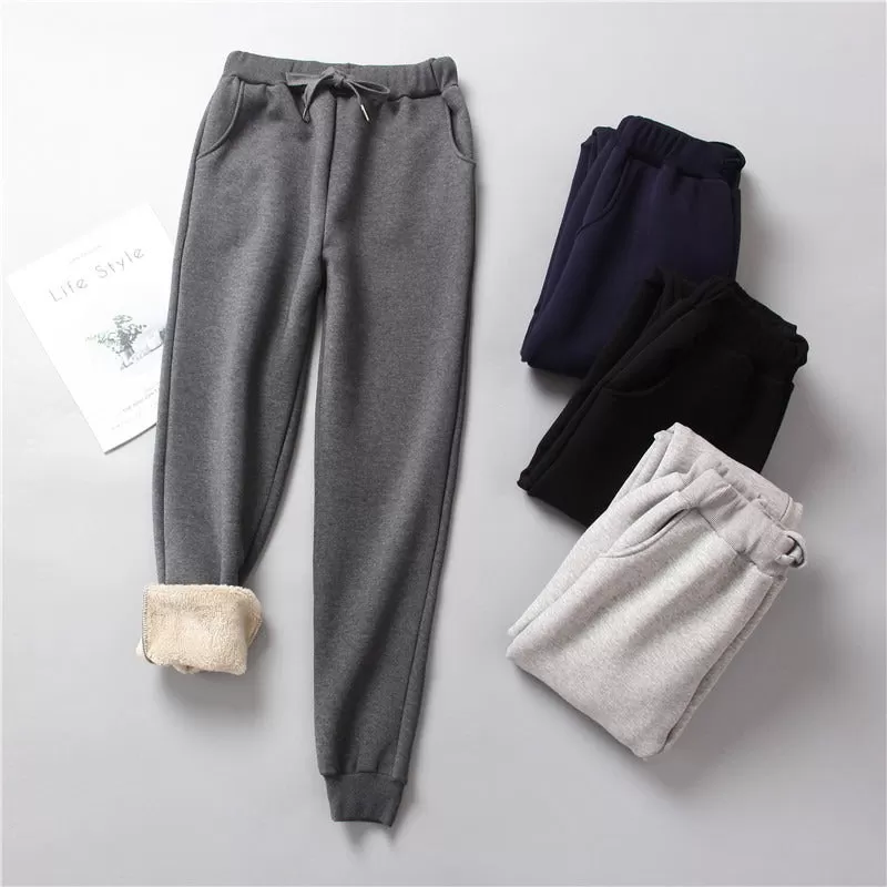 Solid Fleece Lined Loose Women Joggers (4 colors)