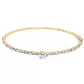 Solitaire Pear Diamond Bangle