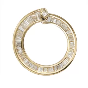 Spiral Hoop Earrings with Tapered Baguette Diamonds