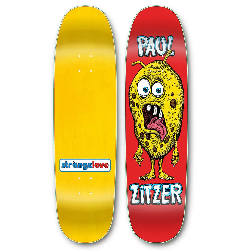 Strangelove Paul Zitzer Shaped Deck Screen Printed 8.75