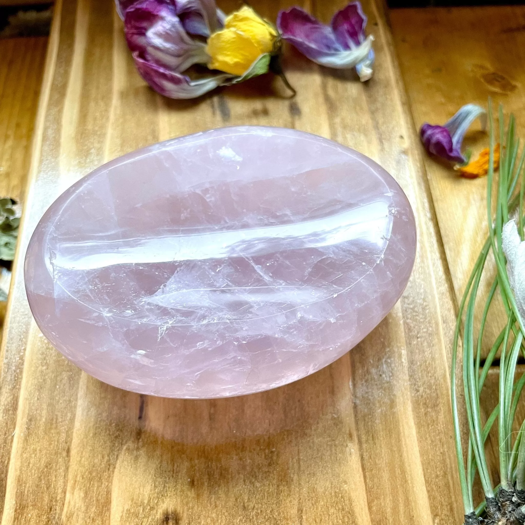 Sweet Pink Rose Quartz Oval Dish