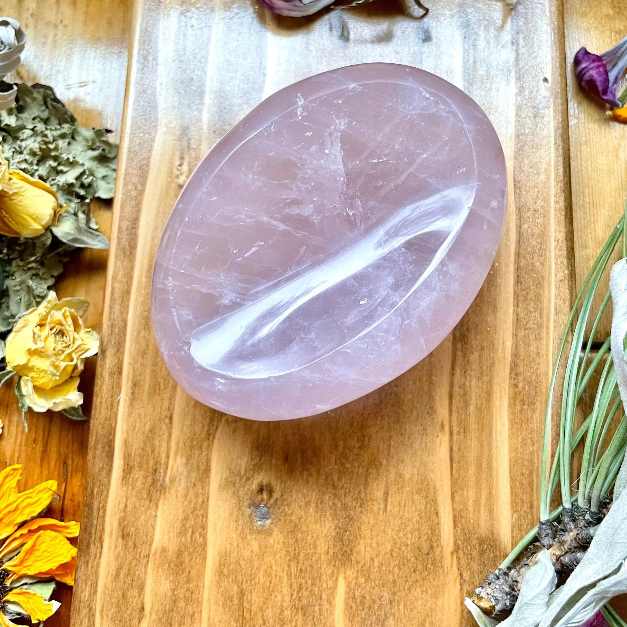 Sweet Pink Rose Quartz Oval Dish