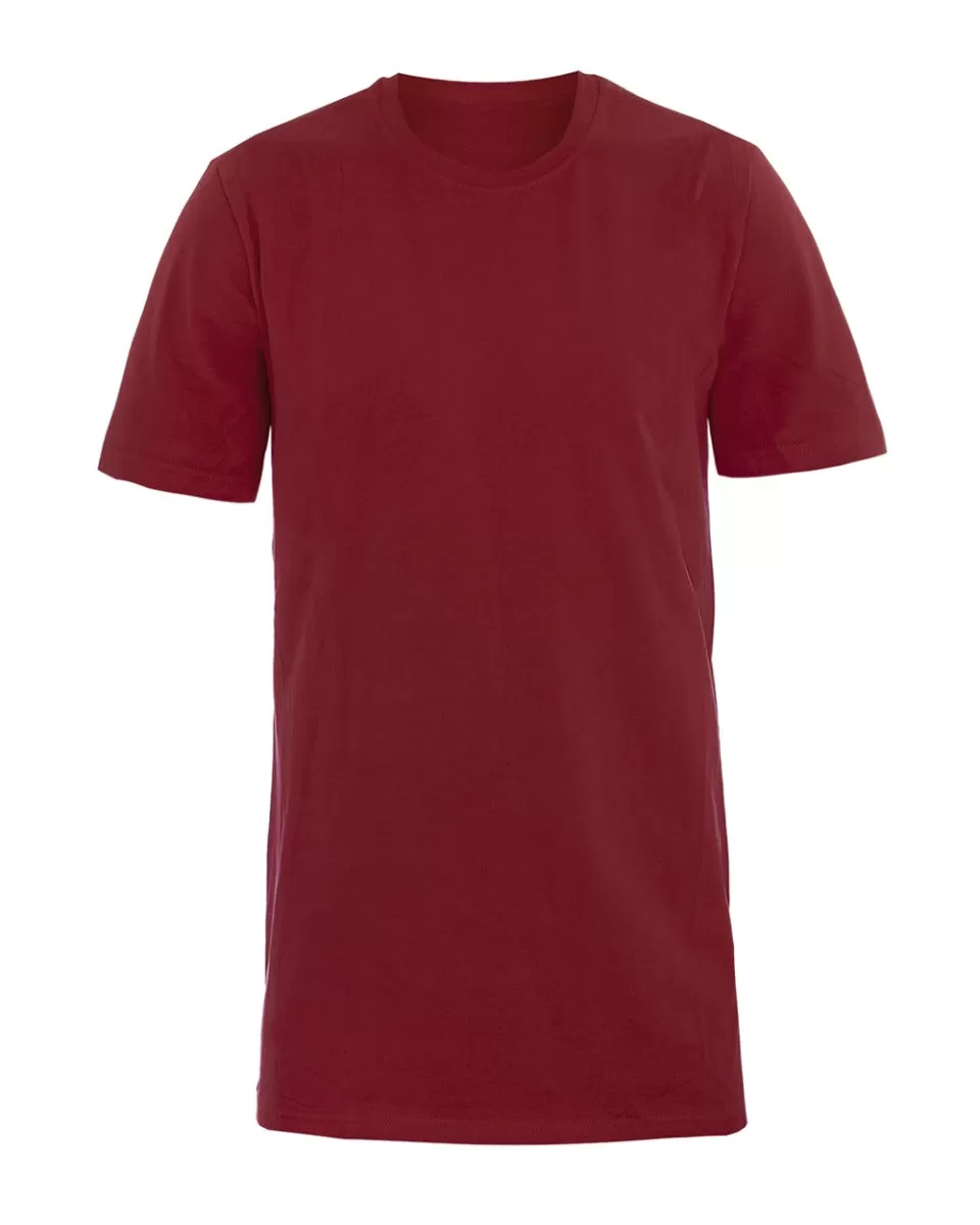 T-shirt Uomo Manica Corta Tinta Unita Bordeaux Girocollo Basic Casual GIOSAL