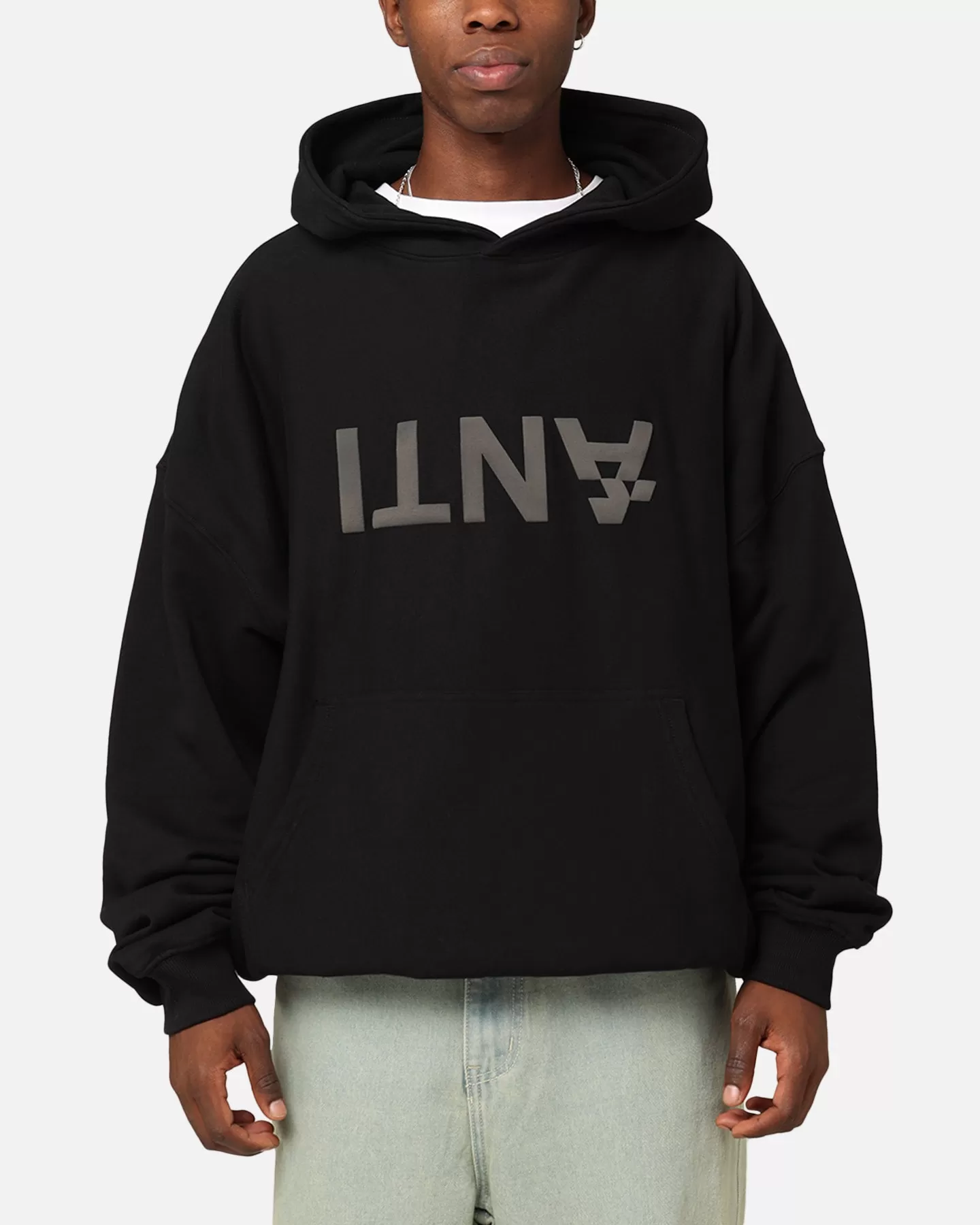 The Anti Order Anti Logo Boxy Hoodie Black