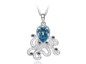 The blue topaz octopus necklace