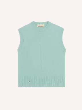 The Crewneck Vest - Aqua Green