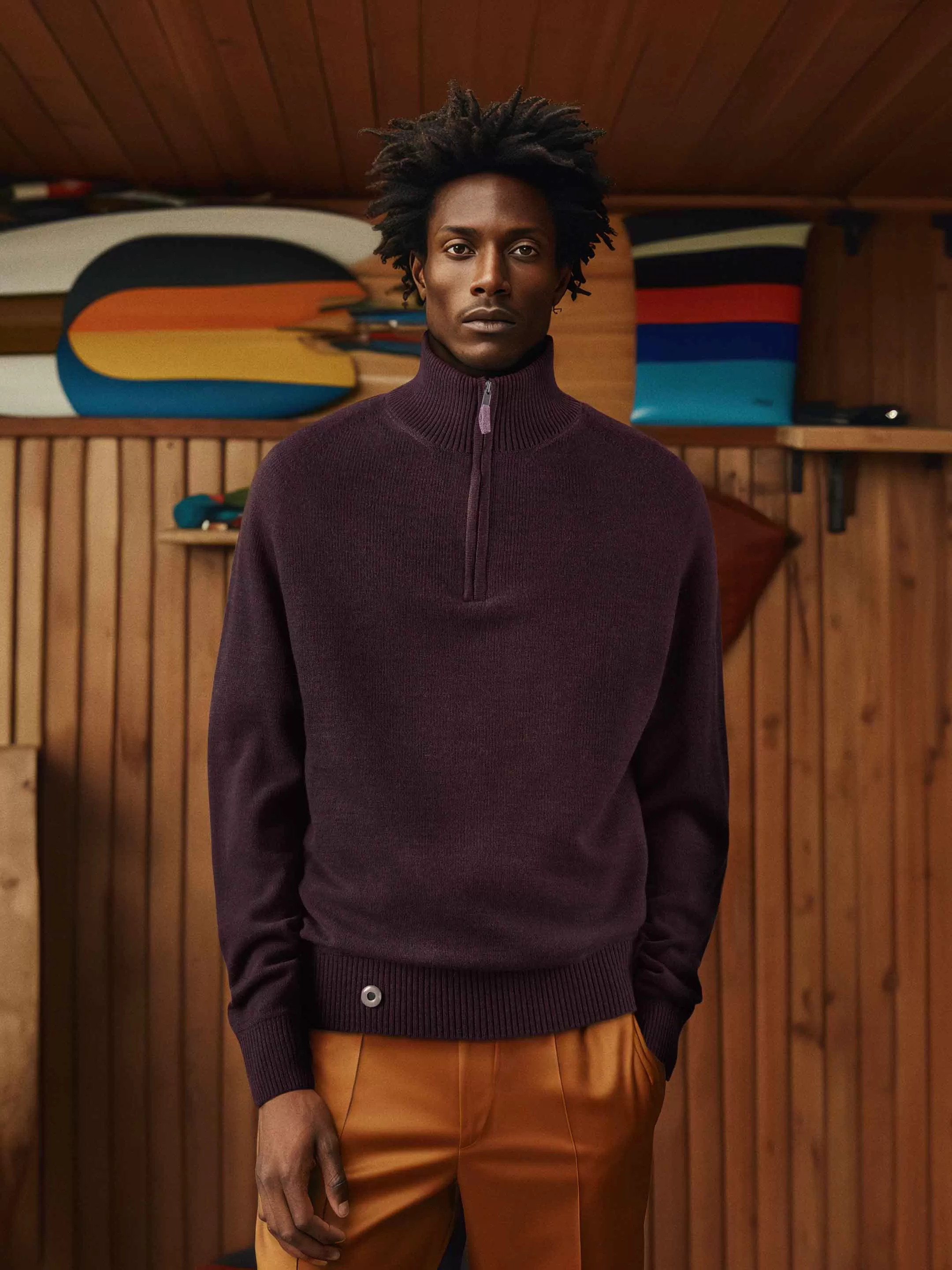 The Half Zip - Konini Burgundy