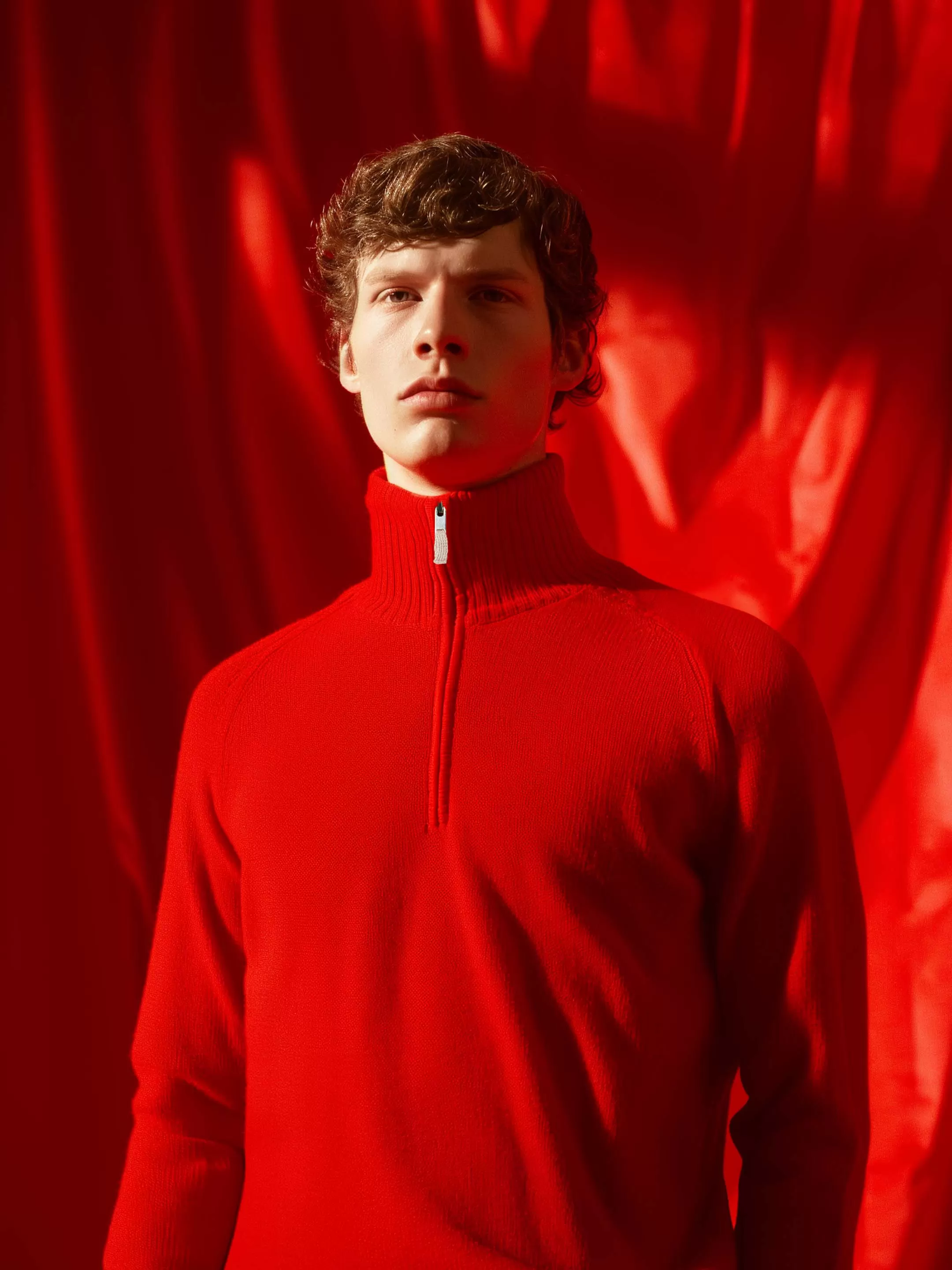 The Half Zip - Poppy Red