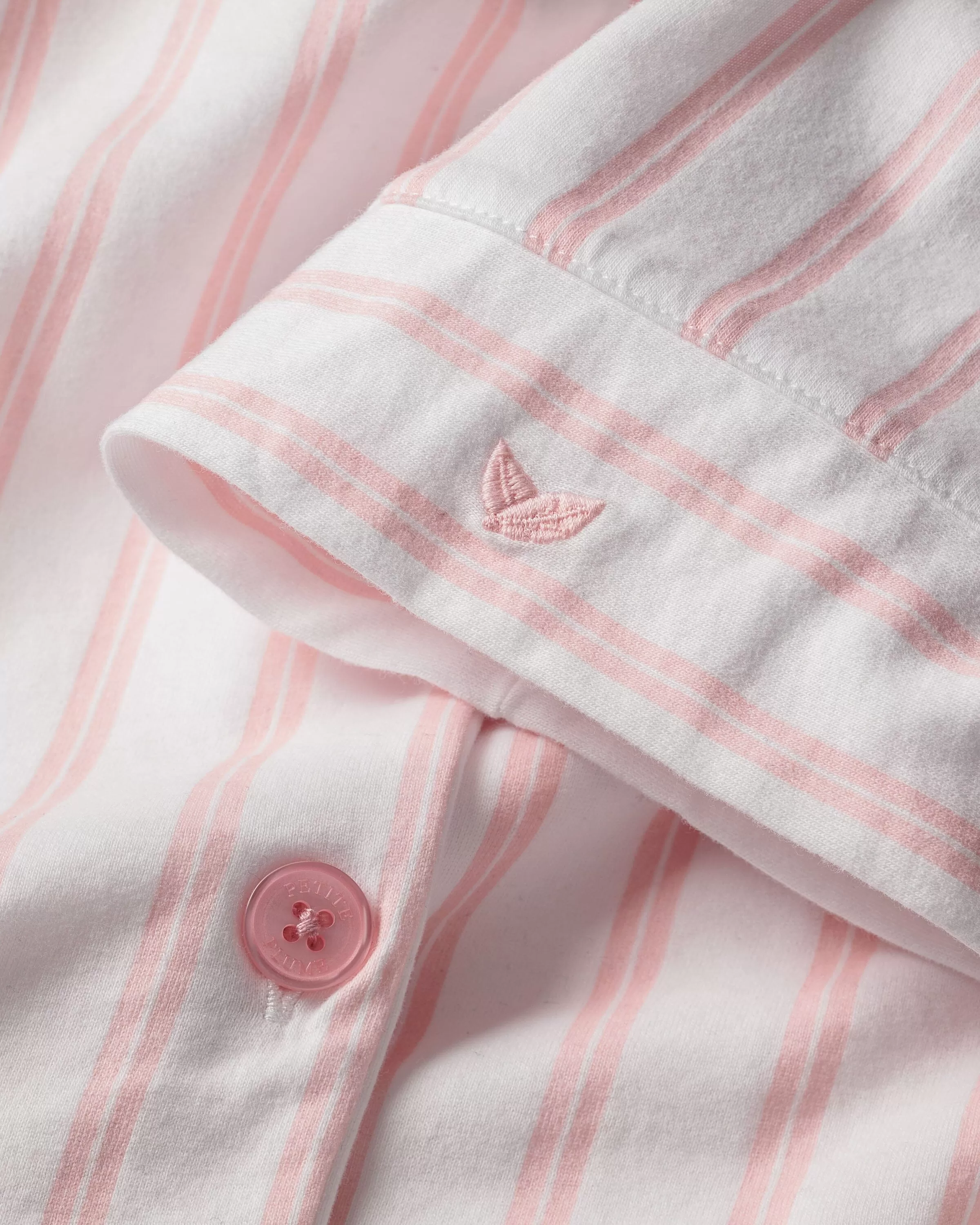 The Olivia Wide Leg Pima Pajama Set | Pink Stripe