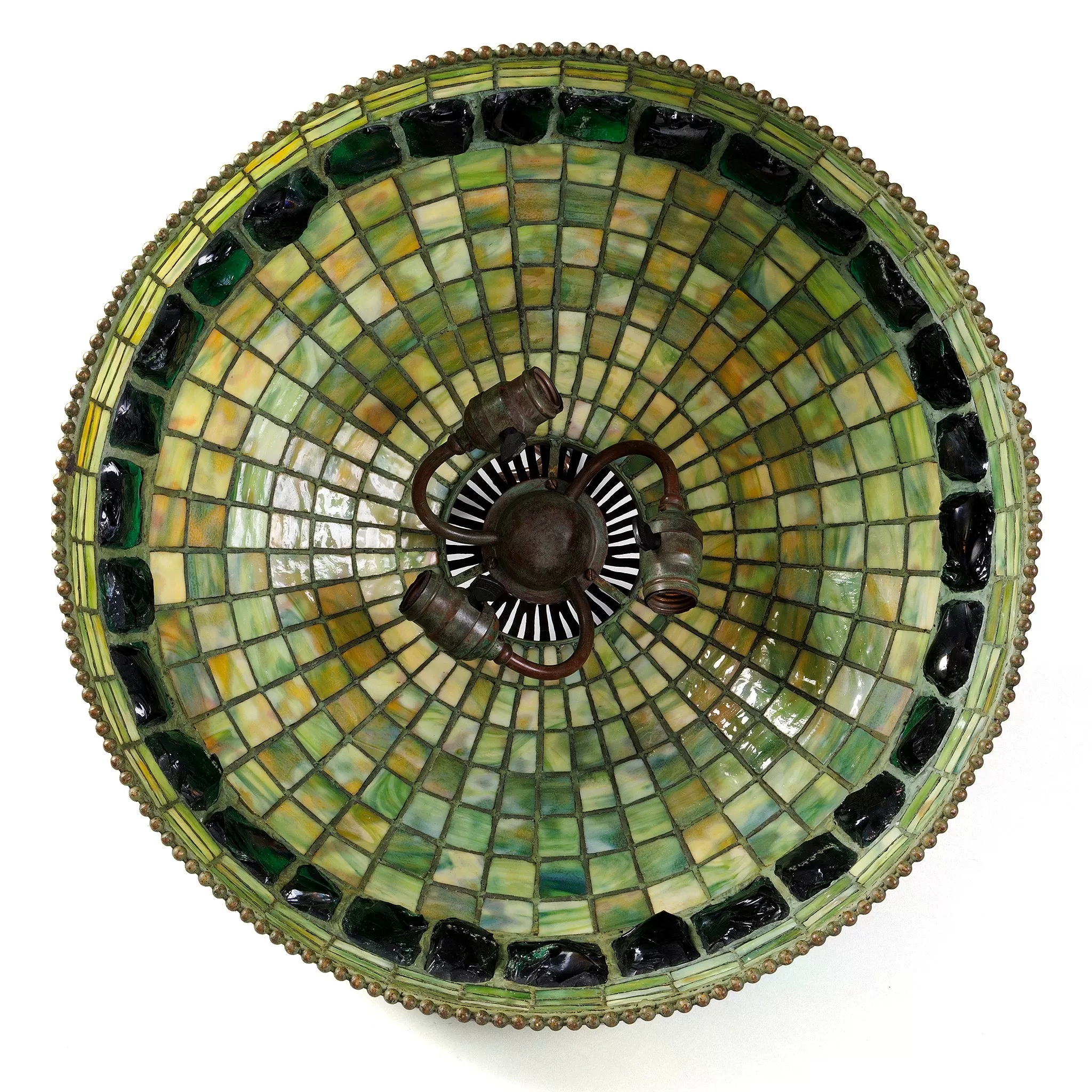 Tiffany Studios New York "Belted Turtleback" Chandelier