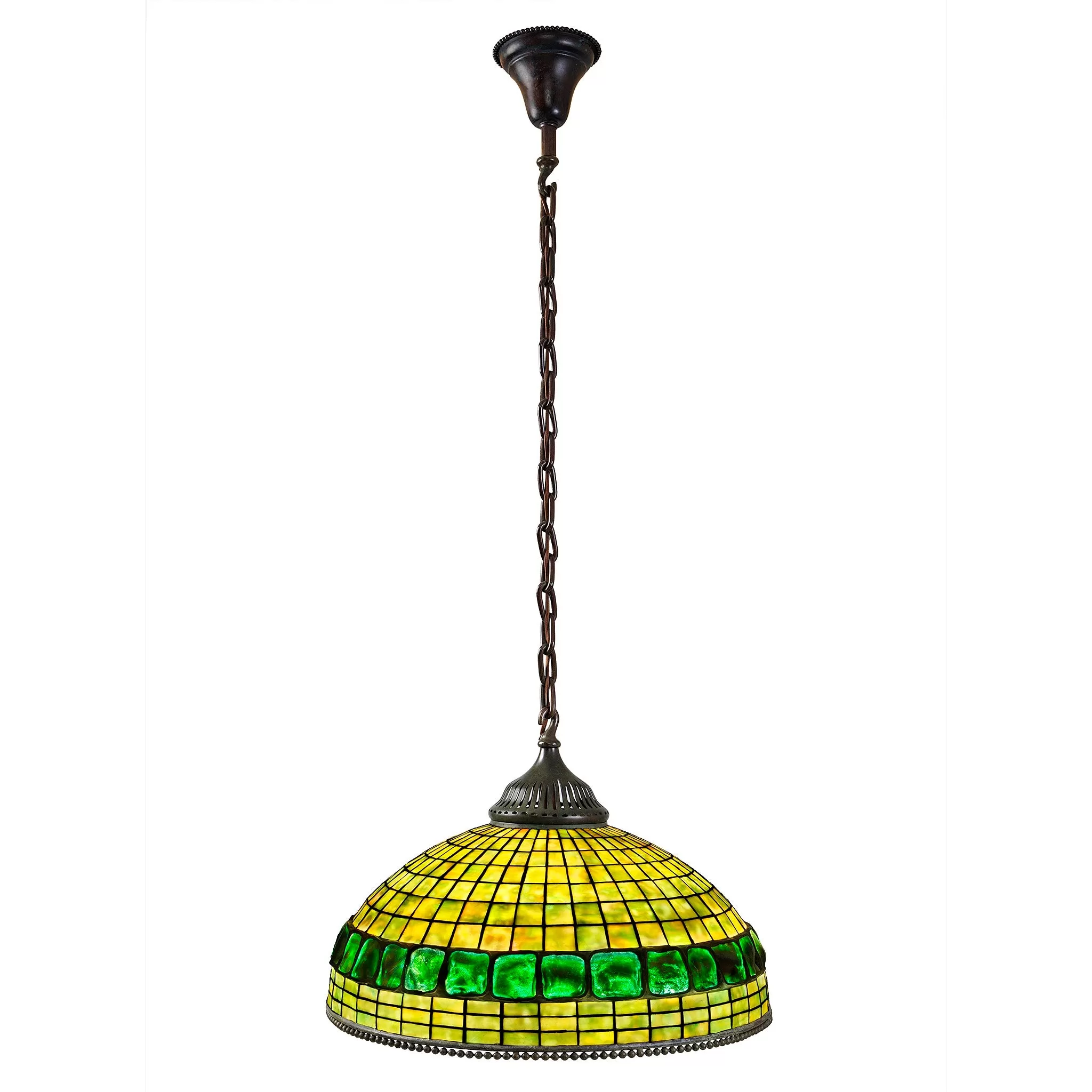 Tiffany Studios New York "Belted Turtleback" Chandelier