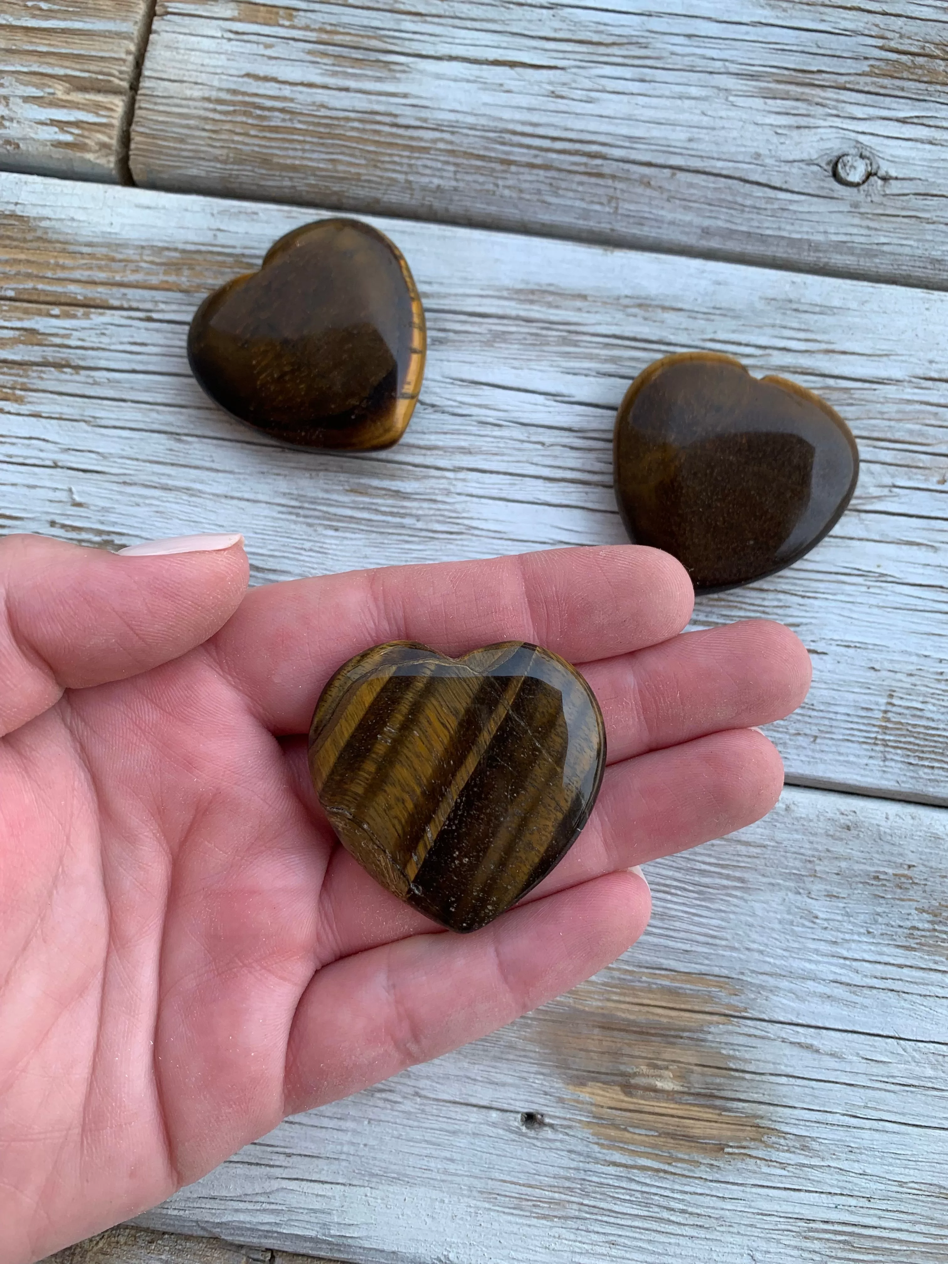 Tiger Eye Gemstone Carved Heart