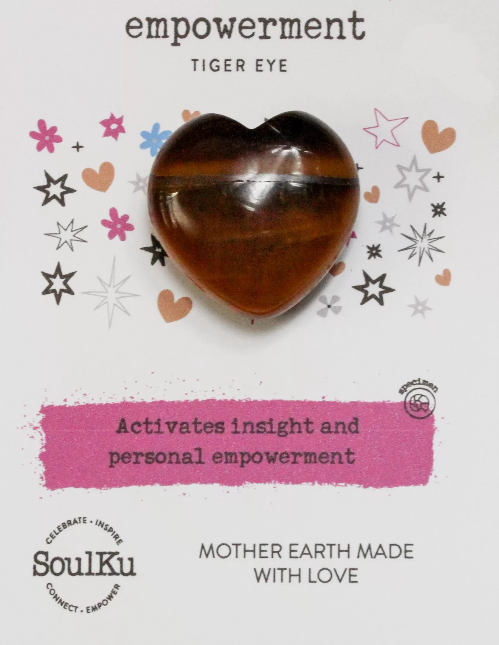 Tiger Eye Mini Heart for Empowerment