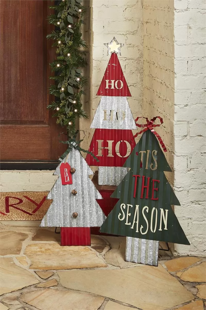 Tin Christmas Tree Easel - Large