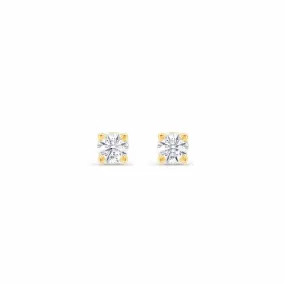 Tiny Diamond Stud Earrings, 2mm, 2.5mm, 3mm