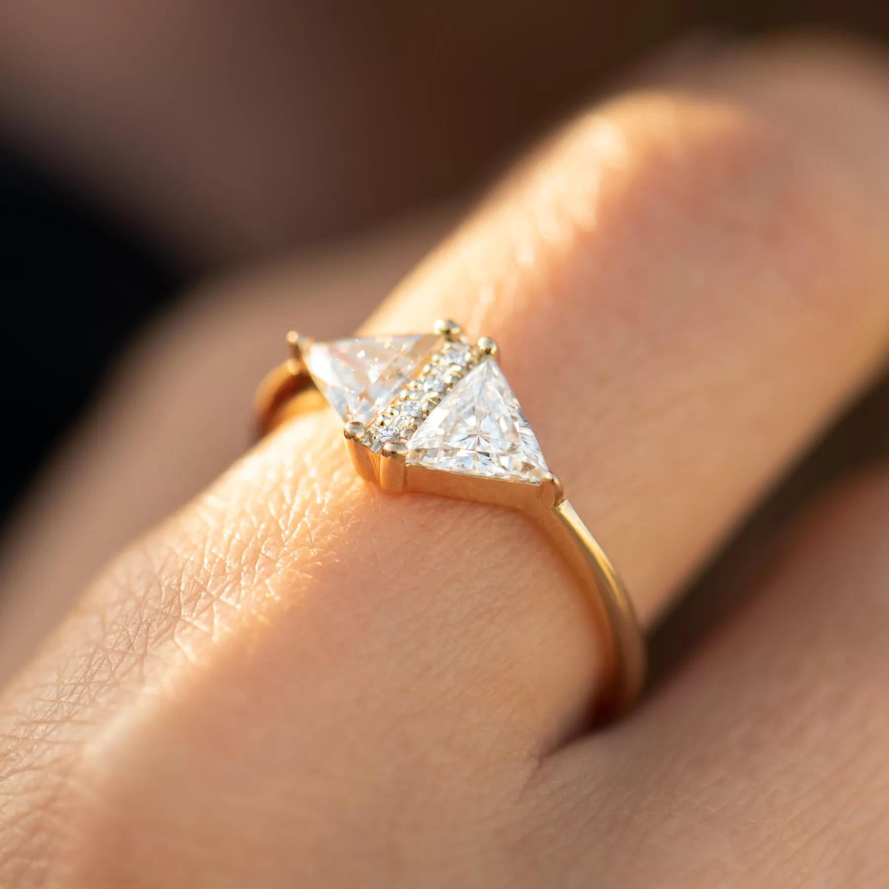 Triangle Cut Diamond Ring - One Carat