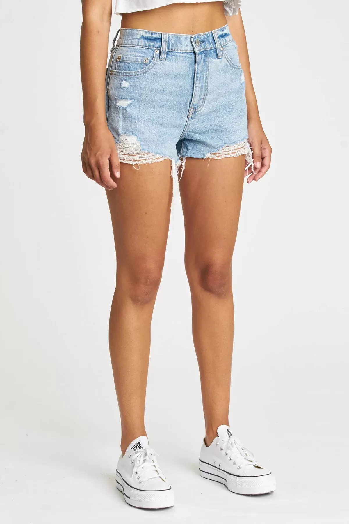 Troublemaker High Rise Denim Shorts